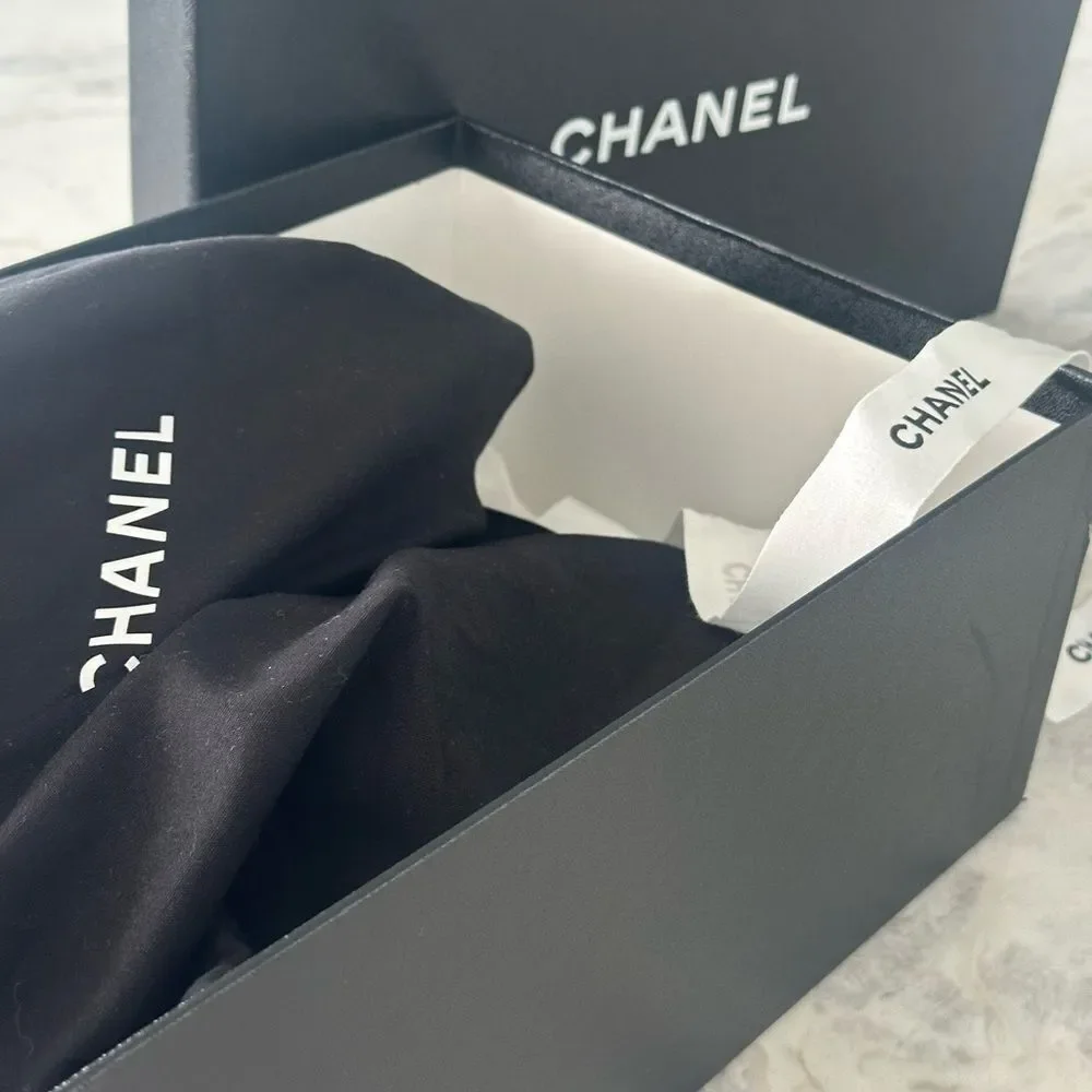 Chanel Woman’s White Sneakers with red  and grey CC logo